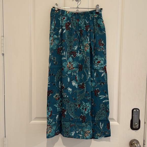 Band of the free CELENE TEAL FLORAL LAYERED MIDI SKIRT - Picture 10 of 11